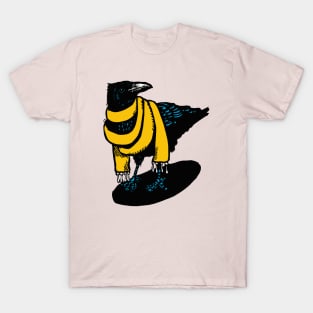 Big Yellow Scarfed Crow T-Shirt